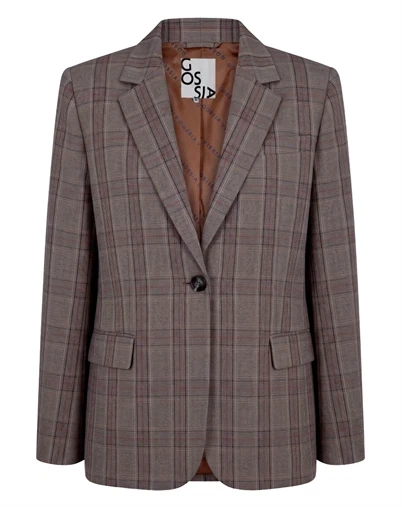 Gossia - BeatriceGO Blazer - Brown Blue Checks